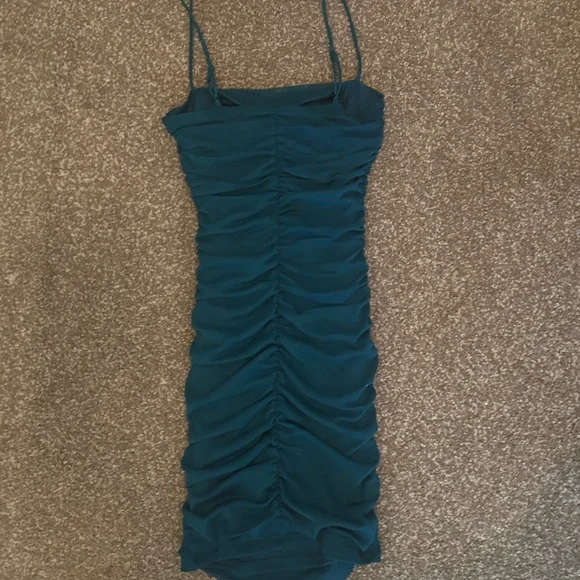 Teal Gigi Mesh Mini Dress - Garage - Picture 3 of 3